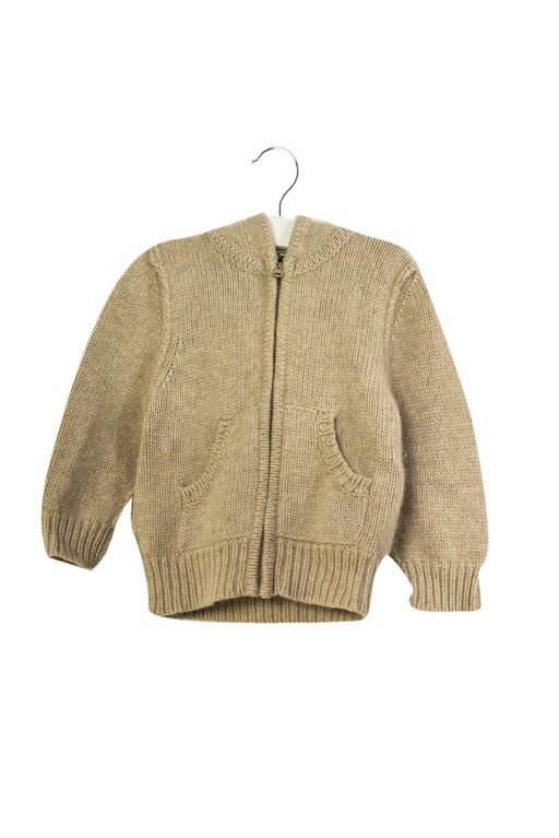 A Grey Zippered Sweatshirts from BYPAC in size 6-12M for neutral. (Front View)