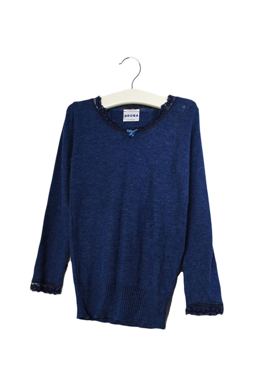 A Navy Long Sleeve Tops from Brora in size 12-18M for girl. (Front View)