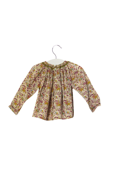 A Beige Long Sleeve Tops from Bonpoint in size 6-12M for girl. (Back View)