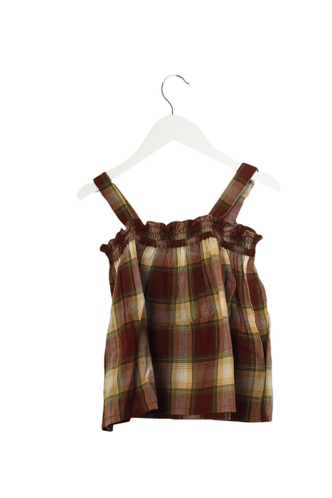 A Brown Sleeveless Tops from Bonpoint in size 4T for girl. (Back View)