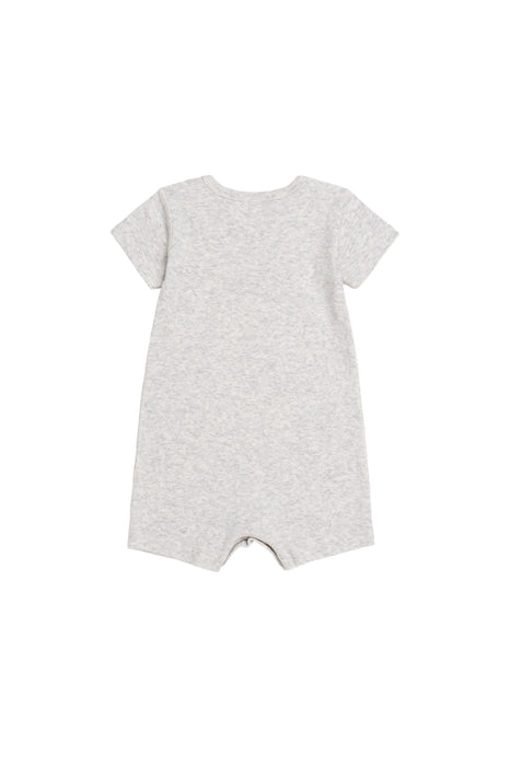 A Grey Short Sleeve Rompers from Bonpoint in size 0-3M for neutral. (Back View)