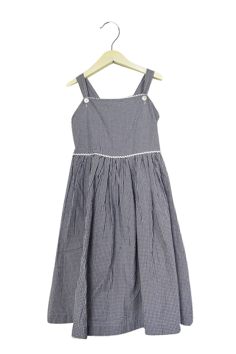 A Blue Sleeveless Dresses from Gusella in size 6T for girl. (Front View)