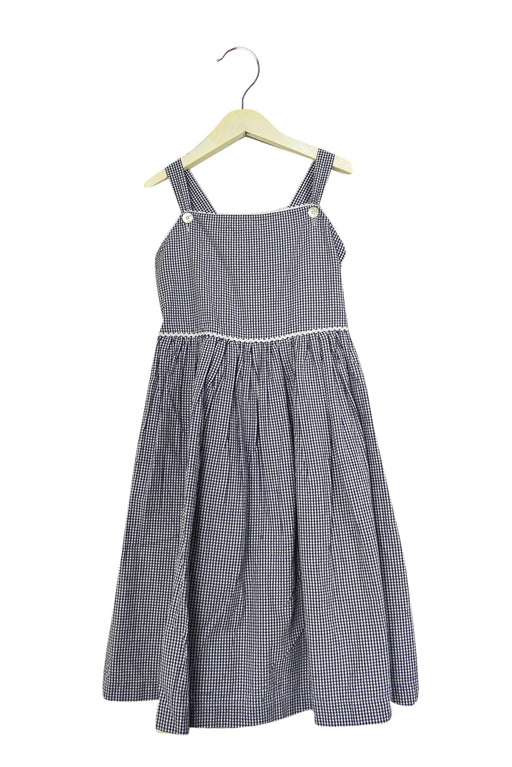 A Blue Sleeveless Dresses from Gusella in size 6T for girl. (Front View)