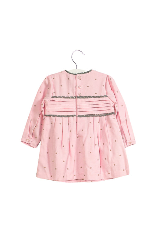A Pink Long Sleeve Dresses from Tutto Piccolo in size 12-18M for girl. (Front View)
