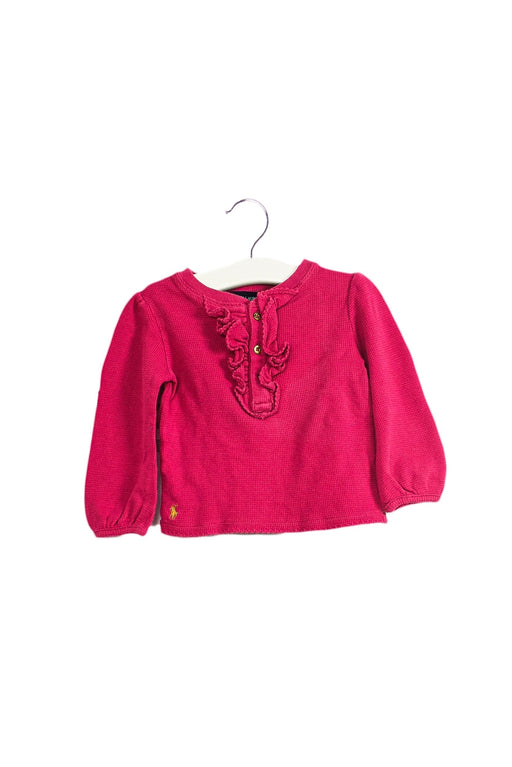 A Pink Long Sleeve Tops from Ralph Lauren in size 6-12M for girl. (Front View)