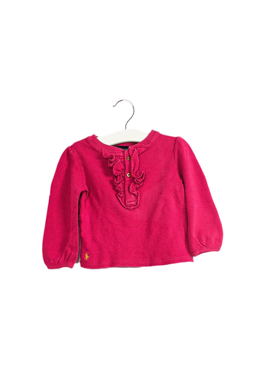 A Pink Long Sleeve Tops from Ralph Lauren in size 6-12M for girl. (Front View)