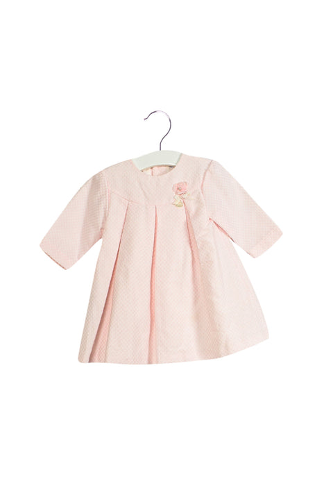 A Pink Long Sleeve Dresses from Tutto Piccolo in size 12-18M for girl. (Front View)