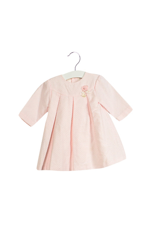 A Pink Long Sleeve Dresses from Tutto Piccolo in size 12-18M for girl. (Front View)
