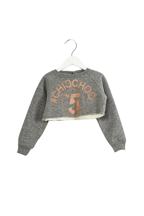A Grey Long Sleeve Tops from Microbe by Miss Grant in size 4T for girl. (Front View)