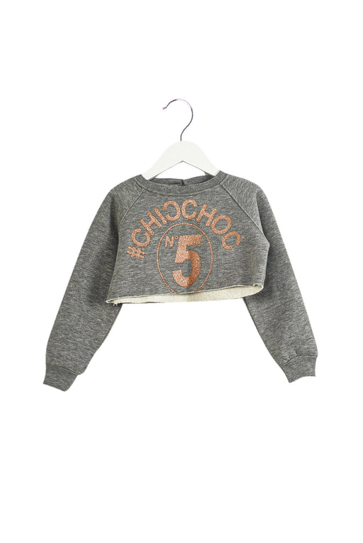 A Grey Long Sleeve Tops from Microbe by Miss Grant in size 4T for girl. (Front View)