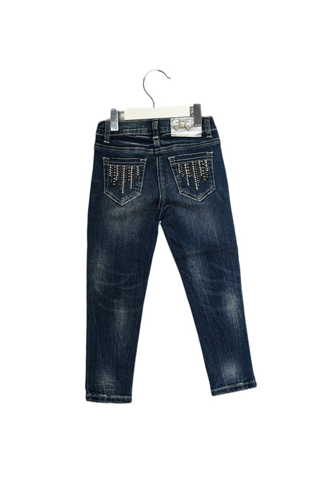 A Blue Jeans from Monnalisa in size 4T for girl. (Back View)