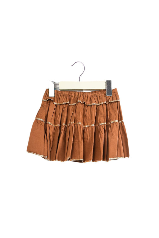 A Brown Short Skirts from Velveteen in size 4T for girl. (Front View)