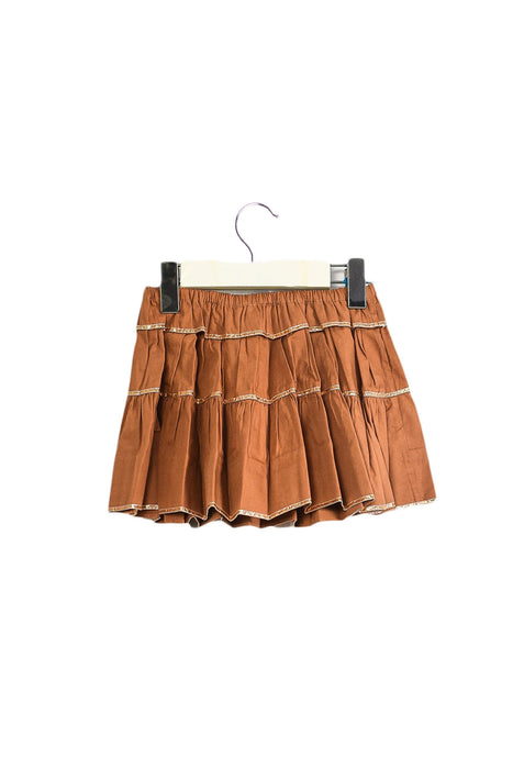 A Brown Short Skirts from Velveteen in size 4T for girl. (Back View)