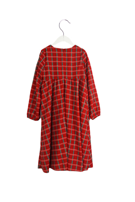 A Red Long Sleeve Dresses from I Pinco Pallino in size 6T for girl. (Back View)