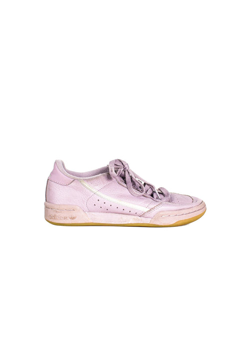 A Purple Sneakers from Adidas in size 10Y for girl. (Back View)