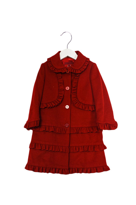A Red Coats from Nicholas & Bears in size 2T for girl. (Front View)