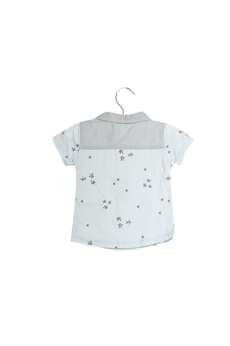 A Blue Short Sleeve Polos from Petit Lem in size 3-6M for boy. (Back View)