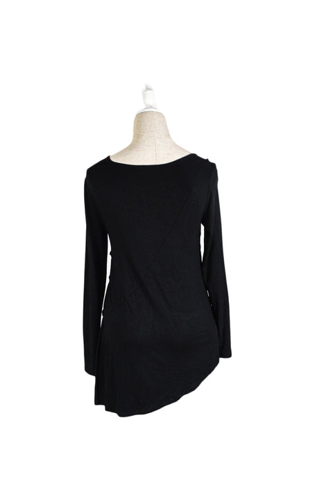 A Black Long Sleeve Tops from Maternal America in size XS for maternity. (Back View)