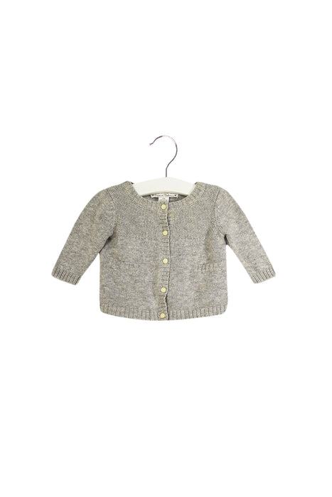 A Grey Cardigans from Oscar et Valentine in size 0-3M for girl. (Front View)