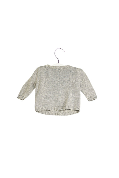 A Grey Cardigans from Oscar et Valentine in size 0-3M for girl. (Back View)
