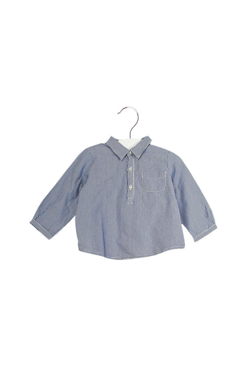 A Blue Long Sleeve Tops from Bonpoint in size 3-6M for girl. (Front View)