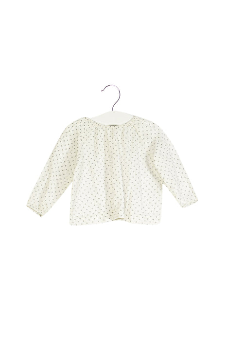 A White Long Sleeve Tops from Bout'Chou in size 3-6M for girl. (Front View)