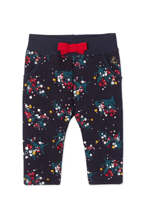 A Navy Casual Pants from Petit Bateau in size 3-6M for girl. (Front View)