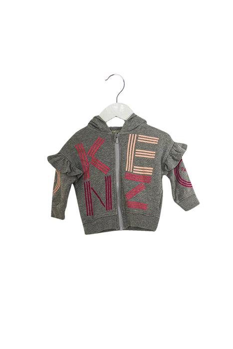 A Grey Zippered Sweatshirts from Kenzo in size 6-12M for girl. (Front View)