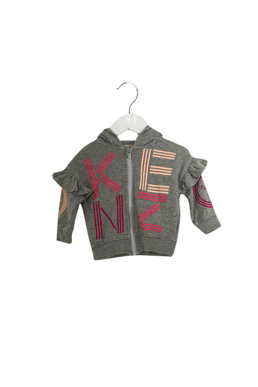 A Grey Zippered Sweatshirts from Kenzo in size 6-12M for girl. (Front View)