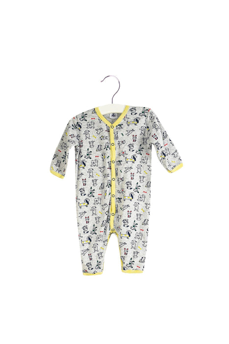 A Grey Long Sleeve Jumpsuits from Petit Bateau in size 3-6M for boy. (Front View)