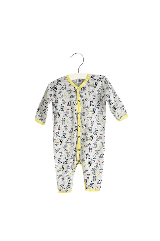 A Grey Long Sleeve Jumpsuits from Petit Bateau in size 3-6M for boy. (Front View)