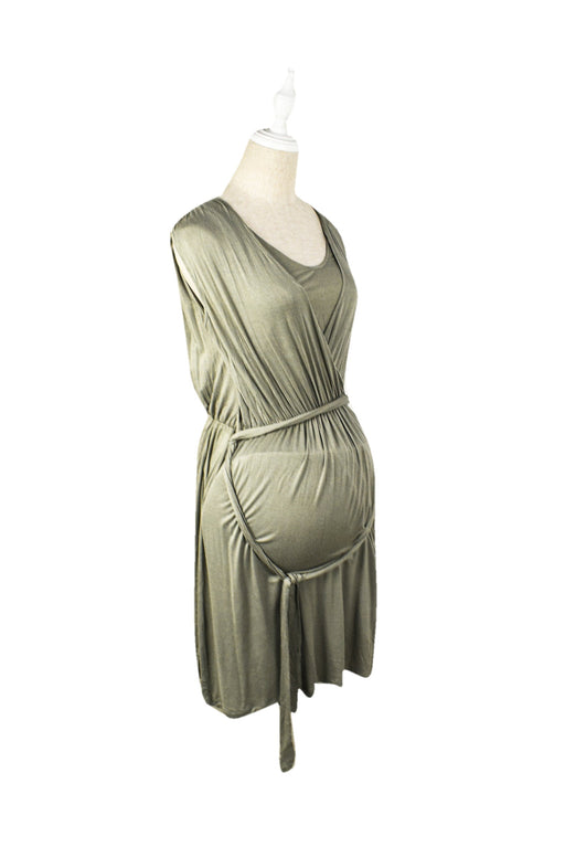 A Grey Sleeveless Dresses from Dote in size M for maternity. (Front View)