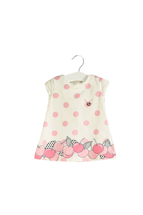A White Short Sleeve Dresses from Mayoral in size 6-12M for girl. (Front View)