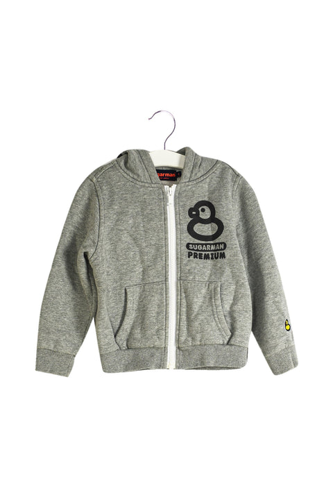 A Grey Zippered Sweatshirts from Sugarman in size 6-12M for boy. (Front View)