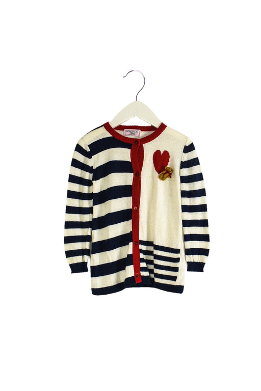 A White Cardigans from Monnalisa in size 6-12M for girl. (Front View)