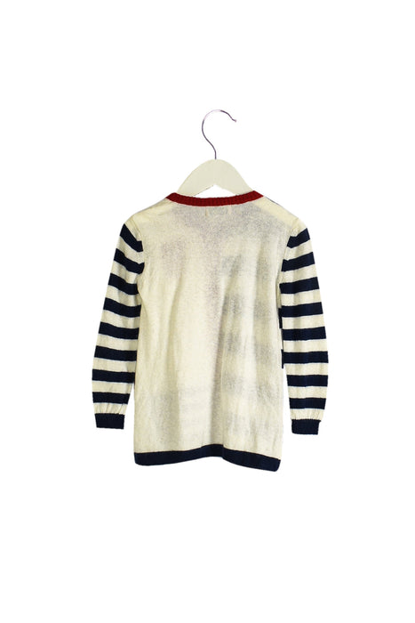 A White Cardigans from Monnalisa in size 6-12M for girl. (Back View)