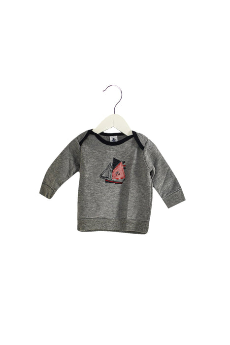 A Grey Crewneck Sweatshirts from Petit Bateau in size 3-6M for boy. (Front View)