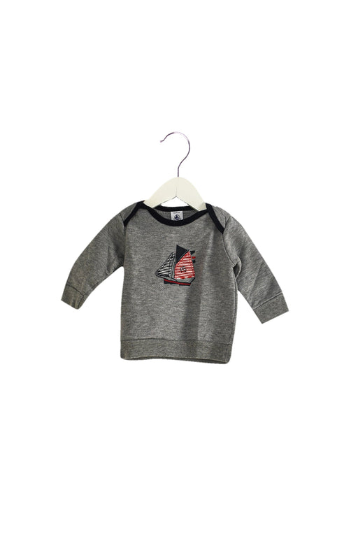 A Grey Crewneck Sweatshirts from Petit Bateau in size 3-6M for boy. (Front View)