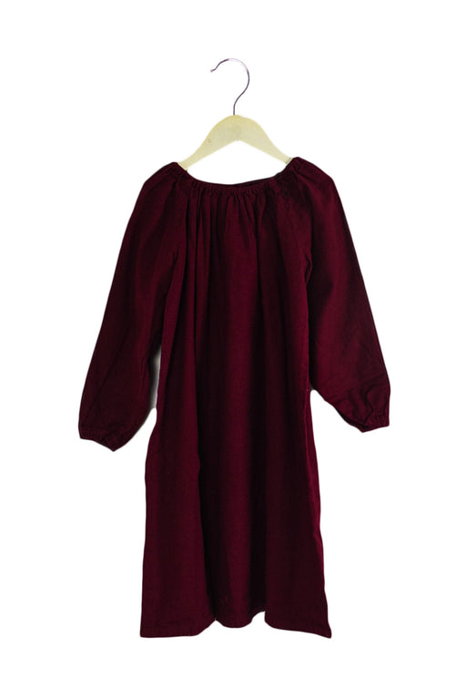 A Burgundy Long Sleeve Dresses from Bonton in size 8Y for girl. (Front View)