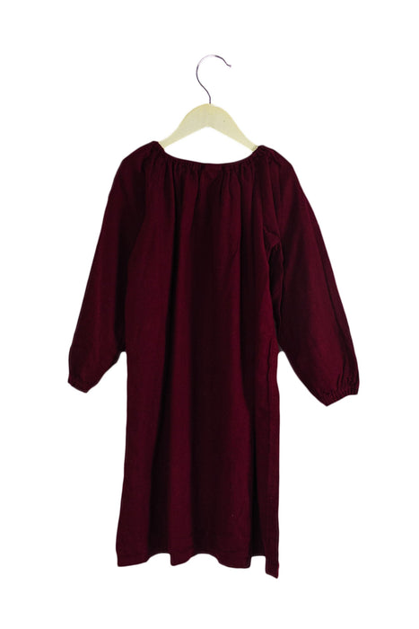 A Burgundy Long Sleeve Dresses from Bonton in size 8Y for girl. (Back View)