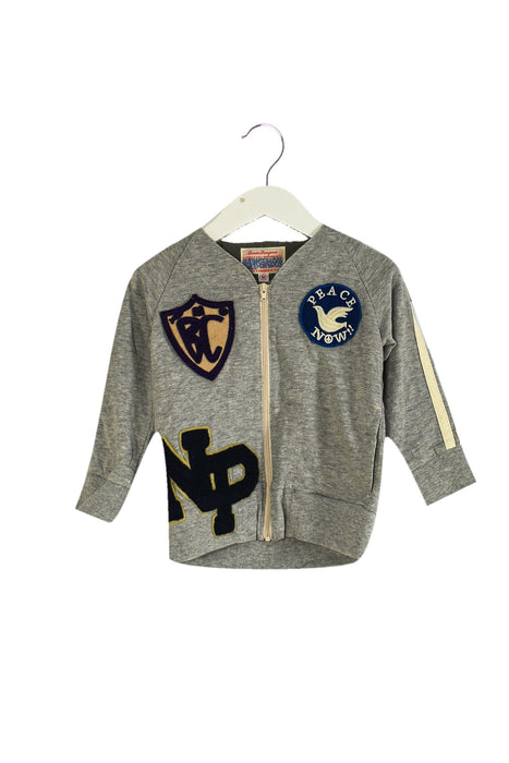 A Grey Zippered Sweatshirts from Denim Dungaree in size 18-24M for girl. (Front View)