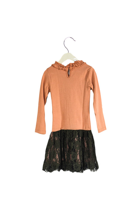 A Orange Long Sleeve Dresses from Sophie Catalou in size 5T for girl. (Back View)