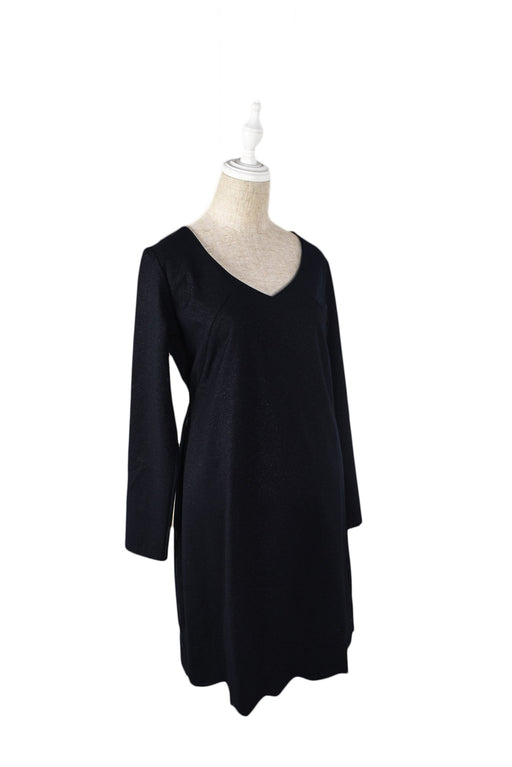 A Black Long Sleeve Dresses from Pomkin in size S for maternity. (Front View)