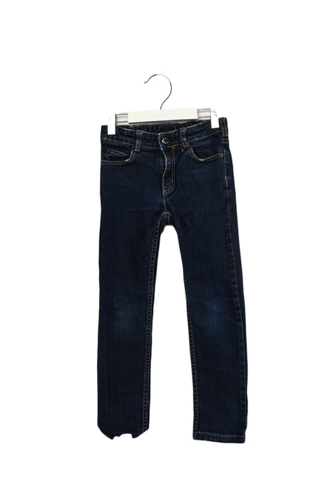 A Navy Jeans from Jacadi in size 6T for girl. (Front View)