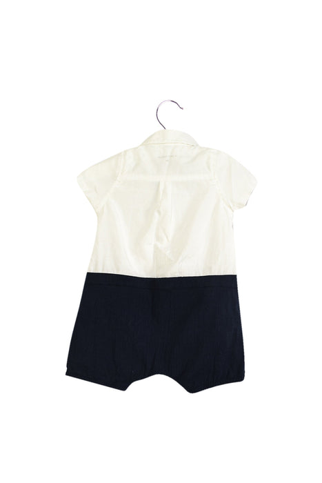 A Navy Short Sleeve Rompers from Le Petit Society in size 3-6M for boy. (Back View)