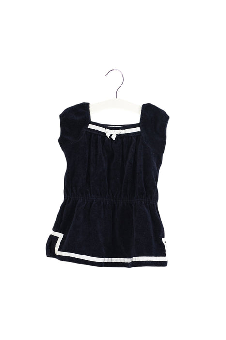 A Navy Short Sleeve Dresses from Janie & Jack in size 6-12M for girl. (Front View)
