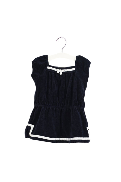 A Navy Short Sleeve Dresses from Janie & Jack in size 6-12M for girl. (Front View)