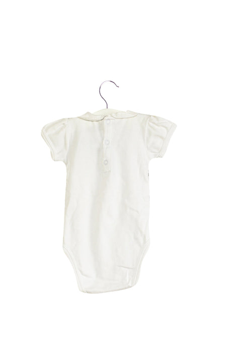 A White Short Sleeve Bodysuits from Jacadi in size 0-3M for girl. (Back View)