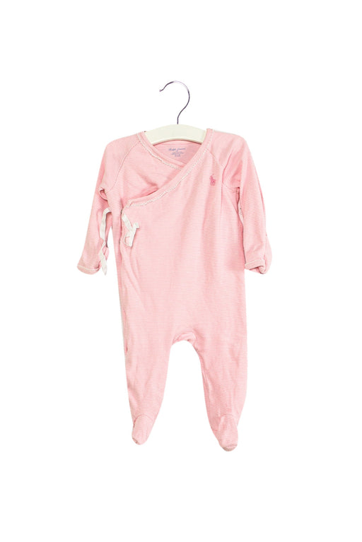 A Pink Long Sleeve Jumpsuits from Ralph Lauren in size 3-6M for girl. (Front View)