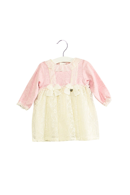 A Pink Long Sleeve Dresses from Chickeeduck in size 12-18M for girl. (Front View)